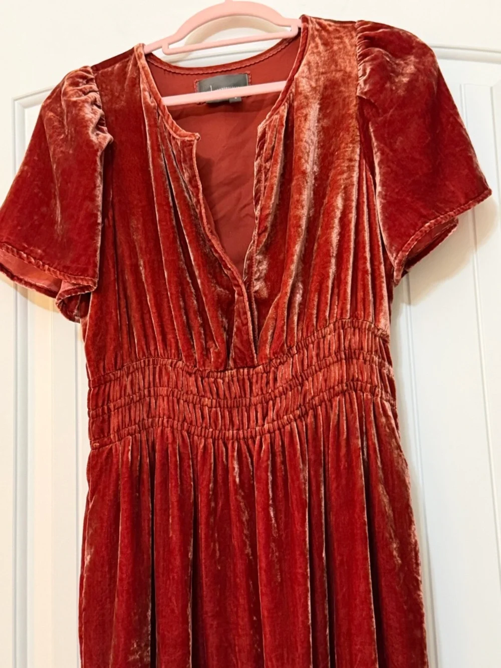 Anthropologie Velvet Maxi Dress in Deep Wine Red - Picture 4 of 16